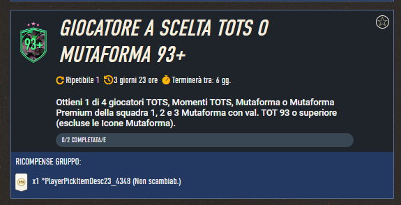 FIFA 23: SCR giocatore a scelta TOTS o Mutaforma 93+