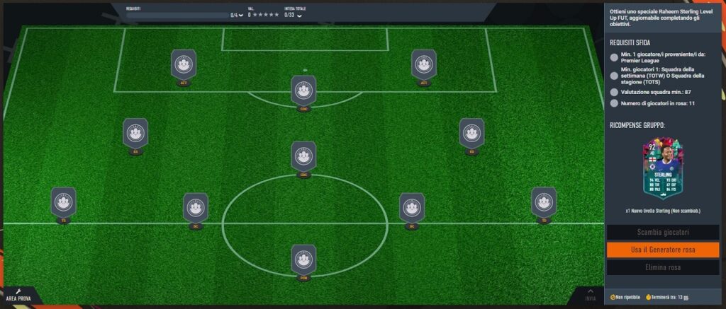 FIFA 23: requisiti SCR Sterling Level UP