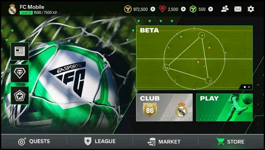 EA FC Mobile 24: BETA menù screen