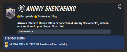 FIFA 23: requisiti SCR Shevchenko Icona Cover Star