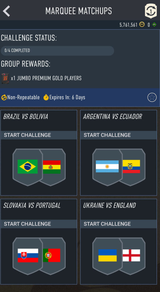 FIFA 23: requisiti SCR incontri principali del 07 settembre