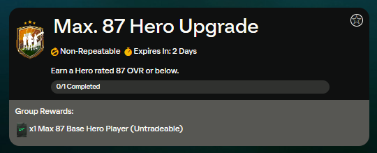 FC 24: max 87 Hero upgrade SBC