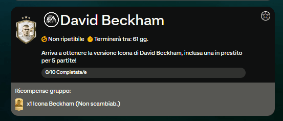 FC 24: requisiti SCR David Beckham Icona