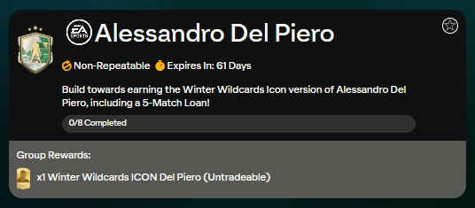FC 24: requisiti SCR Del Piero Icona Invernale