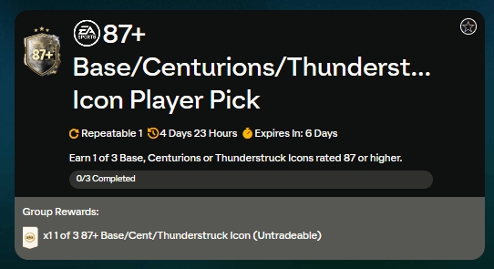 FC 24 UT Versus: scelta icona 87+ Base/Centurione/Tuono