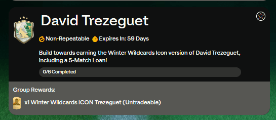 FC 24: requisiti SCR David Trezeguet Icona Jolly Invernale