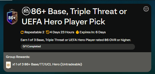 FC 24 Versus: player picks Hero 86+