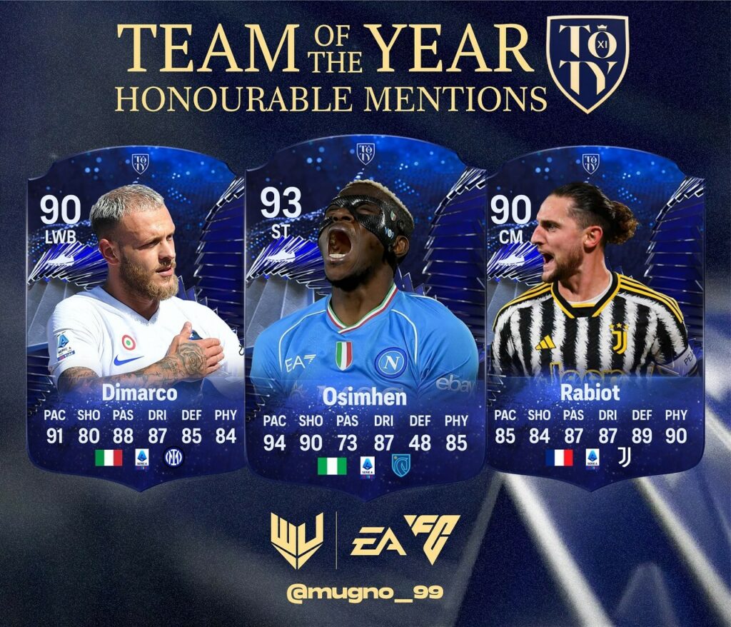FC 24: Menzione d'Onore TOTY Serie A Tim prediction