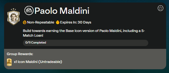 FC 24: requisiti SCR Paolo Maldini Icona Base