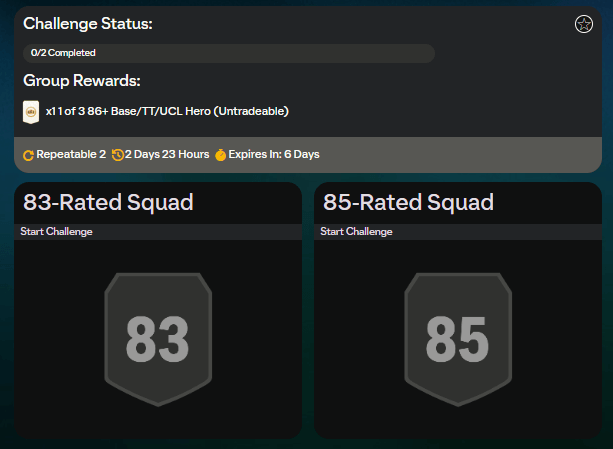 FC 24: requisiti SCR Eroe a scelta 87+