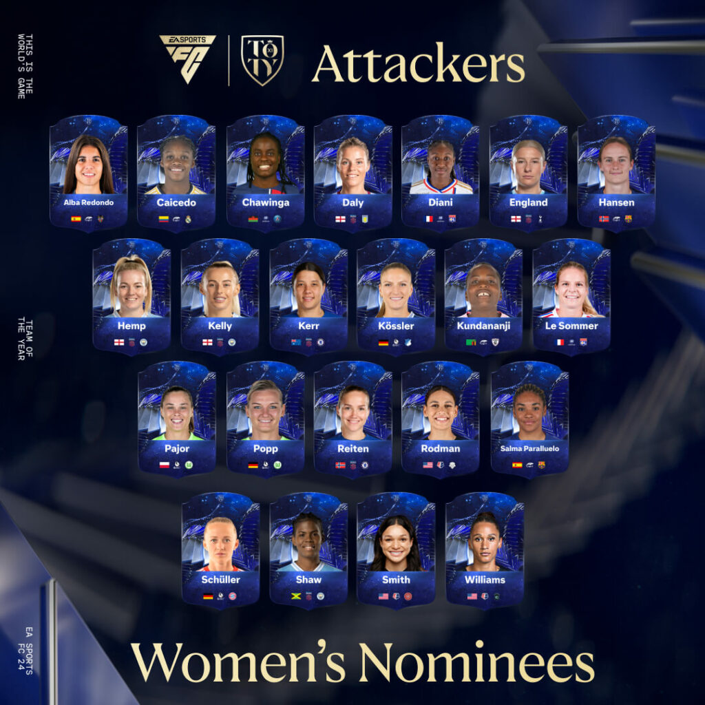 FC 24: nominati TOTY donne attaccanti