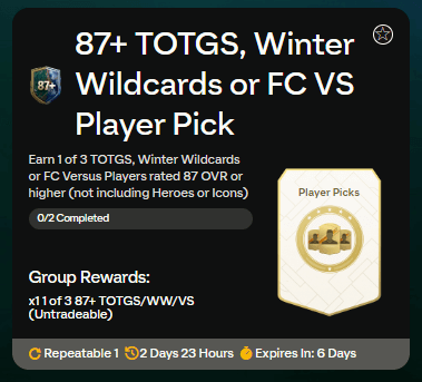 FC 24: 87+ Player Pick party bag SBC