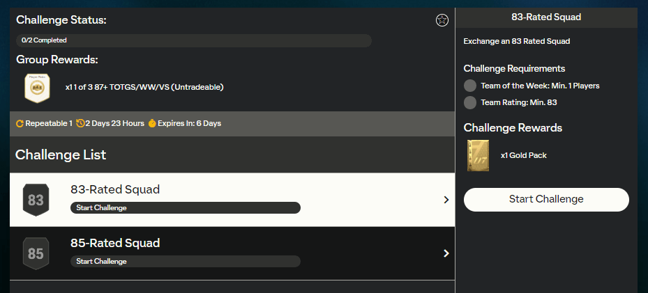 FC 24 Future Stars: requisiti SCR campagna misto 87+
