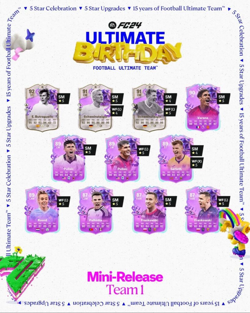 FC 24: Ultimate Birthday team 1 mini-release