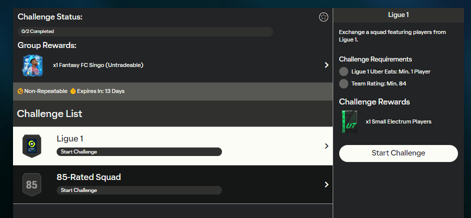FC 24: requisiti SCR Singo Fantasy FUT