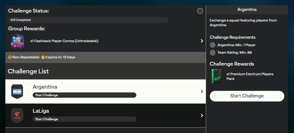 FC 24: requisiti SCR Correa Flashback