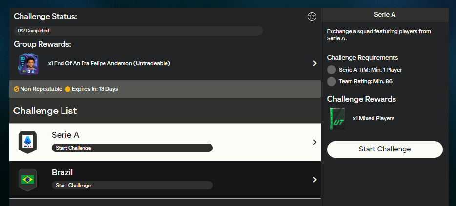 FC 24: requisiti SCR Felipe Anderson Flashback TOTS