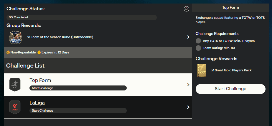 FC 24: requisiti SCR Kubo TOTS
