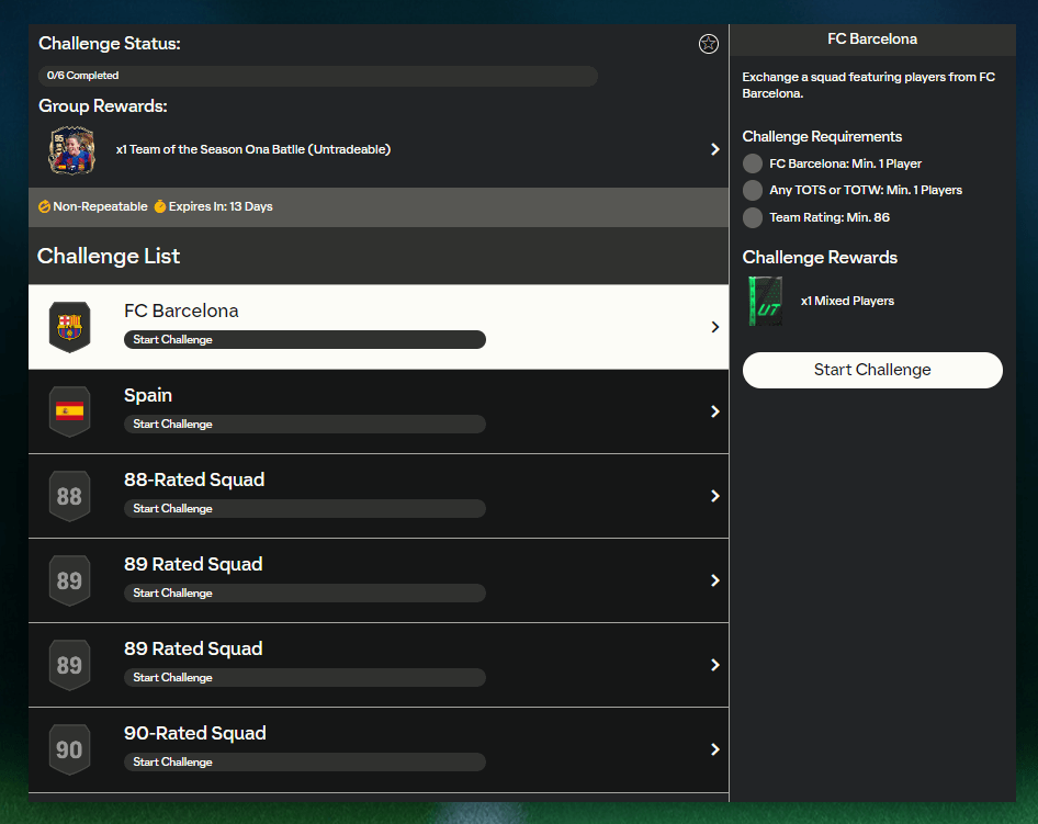 FC 24: requisiti SCR Ona Battle TOTS