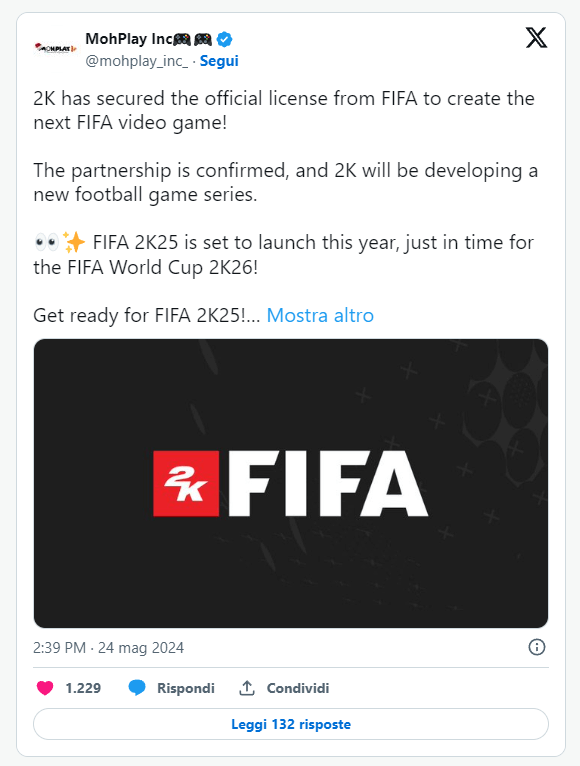 Uscita ufficiale di FIFA 2k25