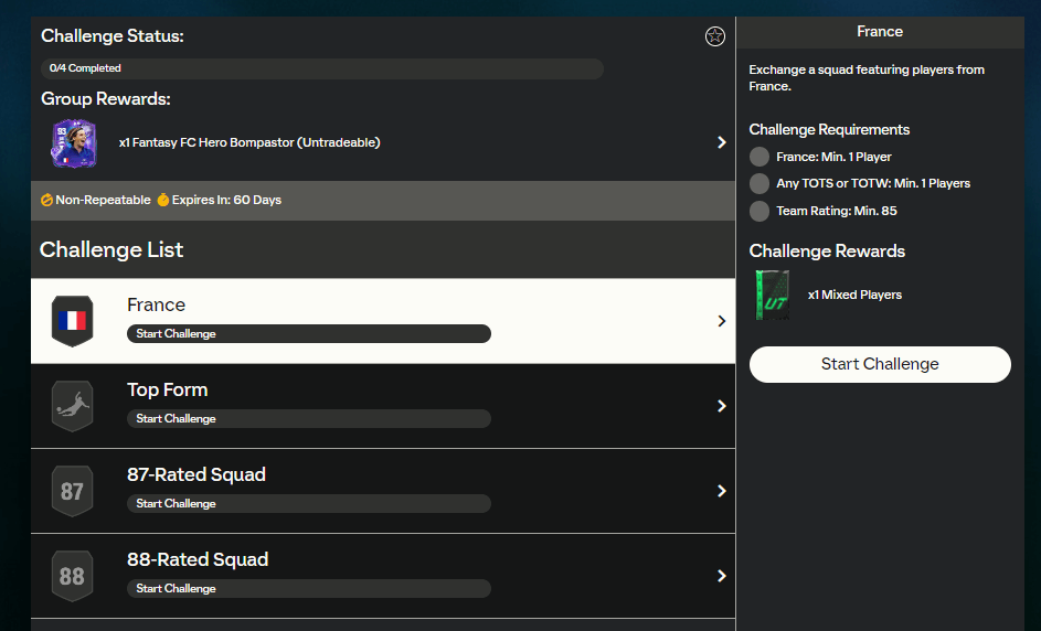 FC 24: requisiti SCR Bompastor Eroe Fantasy