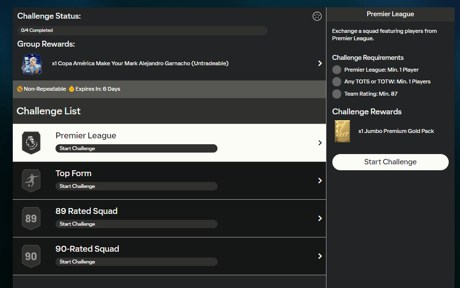 FC 24: requisiti SCR Garnacho Make your Mark