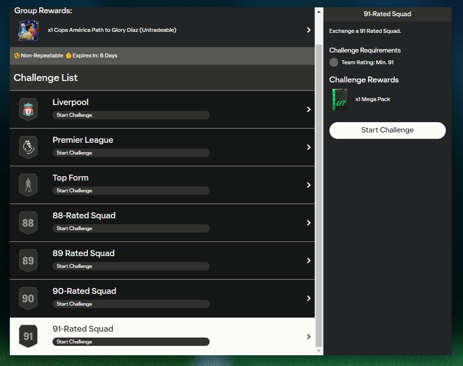 FC 24: requisiti SCR Luis Diaz Path to Glory