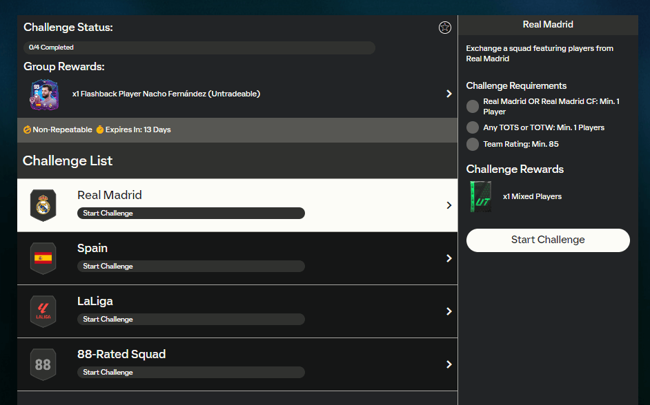 FC 24: requisiti SCR Nacho Fernandez flashback