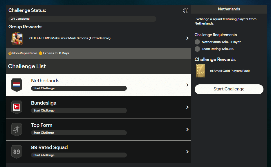 FC 24: requisiti SCR Xavi Simons Make Your Mark