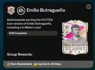 FC 24: requisiti SCR Butragueno Icona Futties