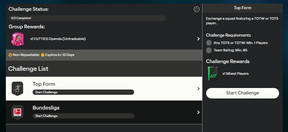 FC 24: requisiti SCR Openda Futties