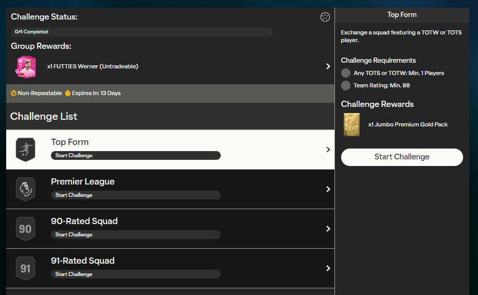 FC 24: requisiti SCR Werner Futties