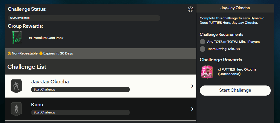FC 24: requisiti SCR Duo Futties Hero Kanu e Okocha