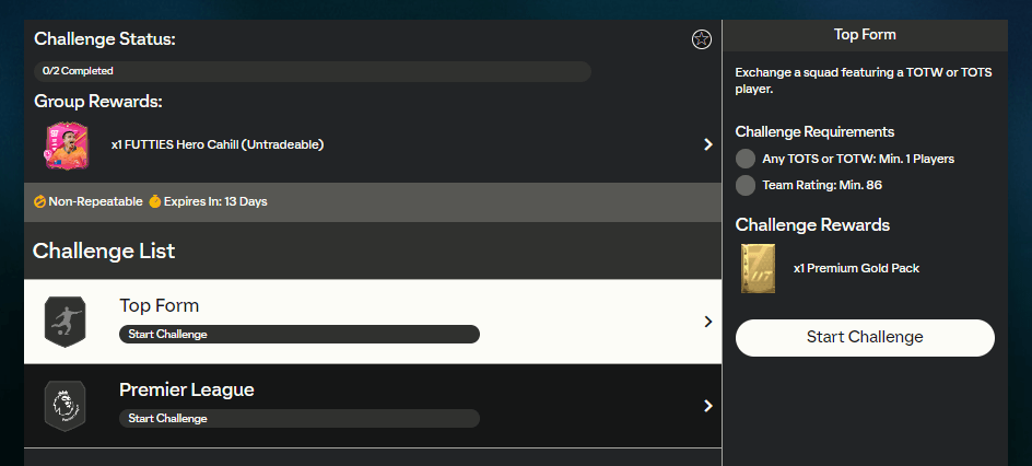 FC 24: requisiti SCR Cahill Eroe Futties