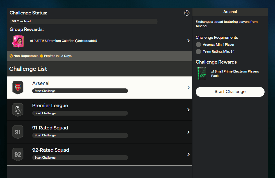 FC 24: requisiti SCR Calafiori Futties Premium
