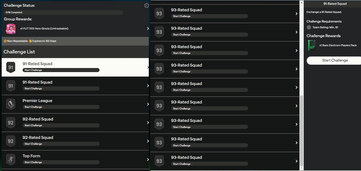 FC 24: requisiti SCR Ginola Futties Hero
