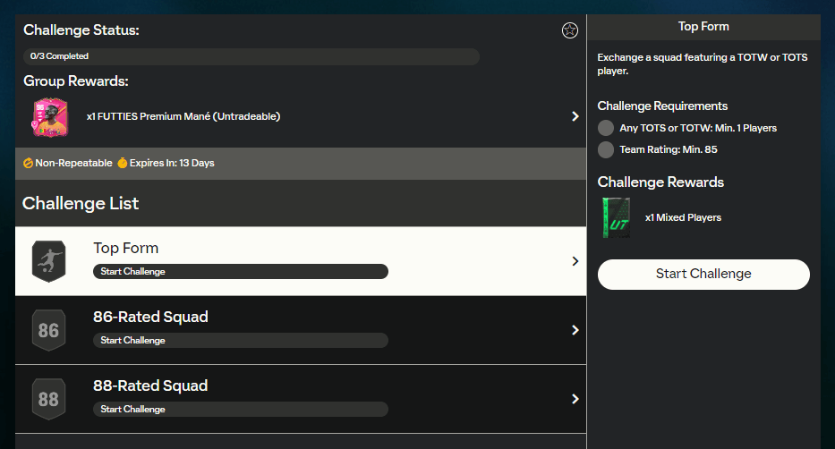 FC 24: requisiti SCR Mané Futties Premium