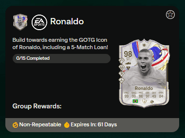 FC 24: requisiti SCR Ronaldo il Fenomeno GOTG Icona