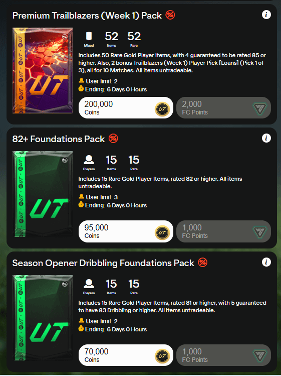 FC 25: Trailblazers 1 store promo packs
