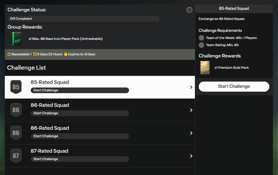 FC 25: requisiti SCR Icona max 88 garantita