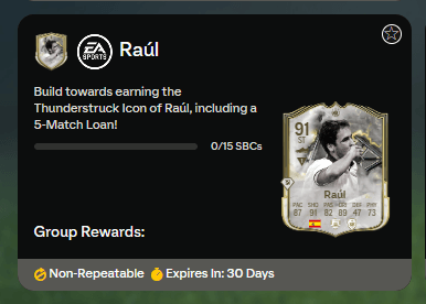 FC 25: requisiti SCR Raul Icona Tuono