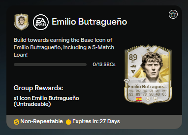 FC 25: requisiti SCR Butragueno Icona Base