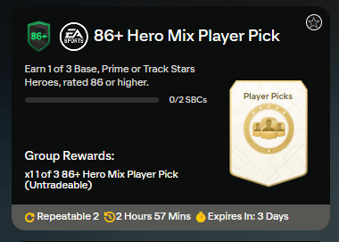 FC 25: 86+ Hero mix player pick SBC