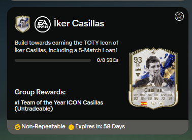 FC 25: requisiti SCR Casillas Icona TOTY