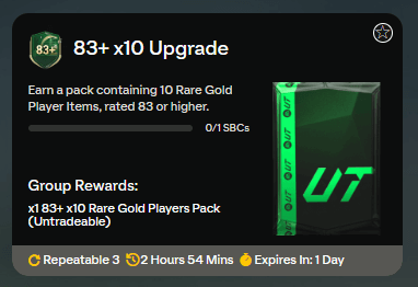 FC 25 Jolly Invernali: 83+ x10 upgrade SBC