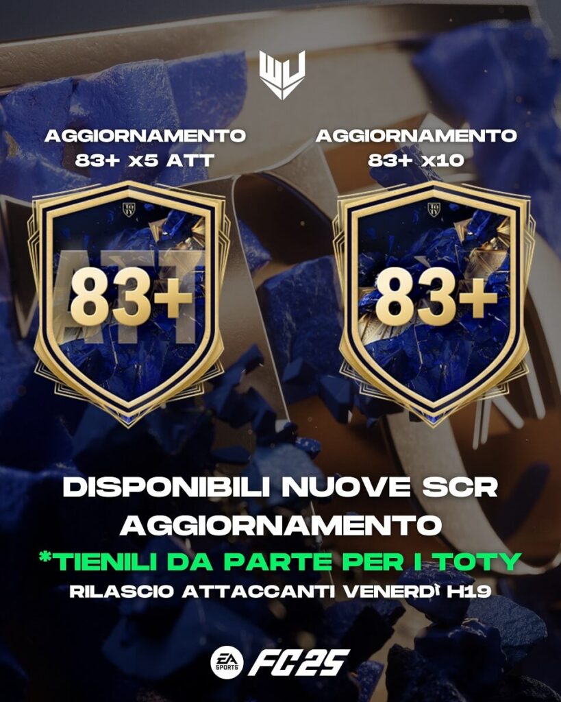 FC 25: sfide creazione rosa aggiornamento 83+ TOTY Warm-Up
