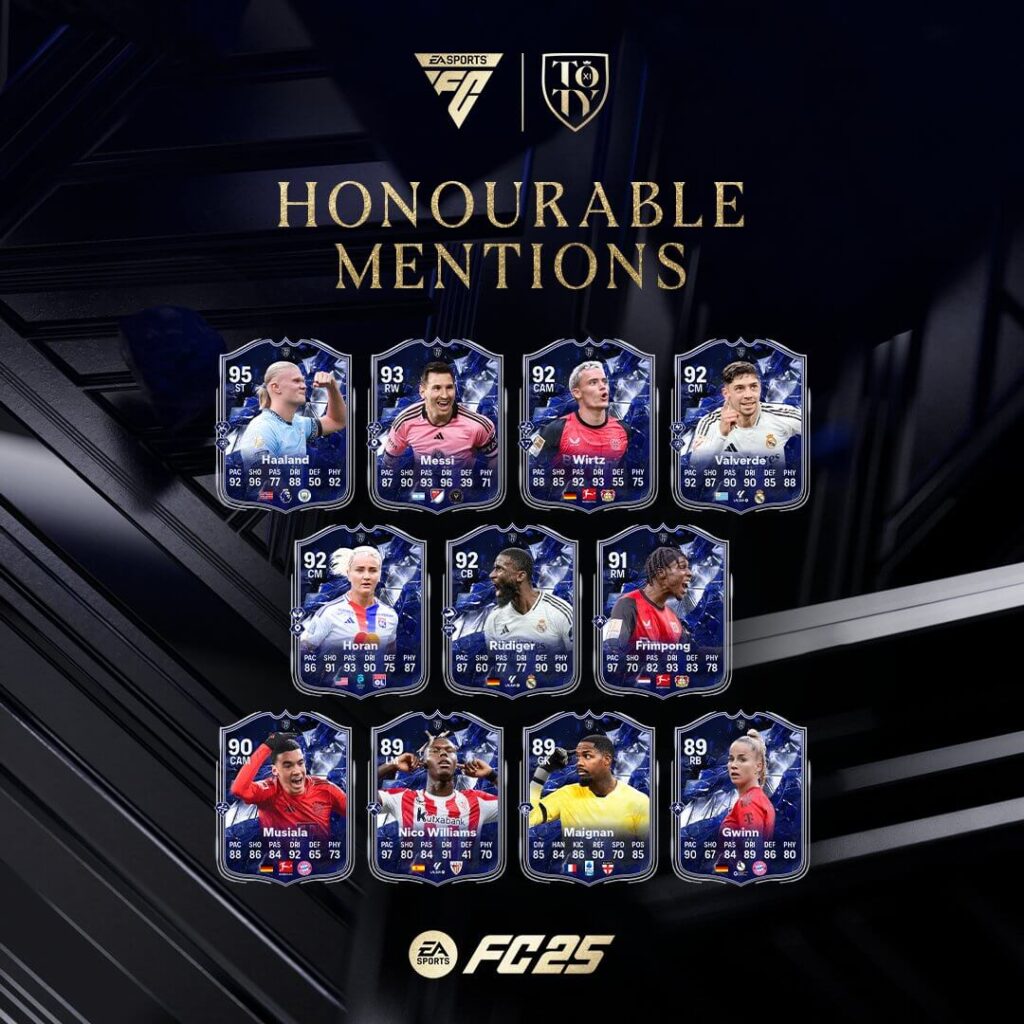 FC 25: team TOTY Menzioni d'Onore