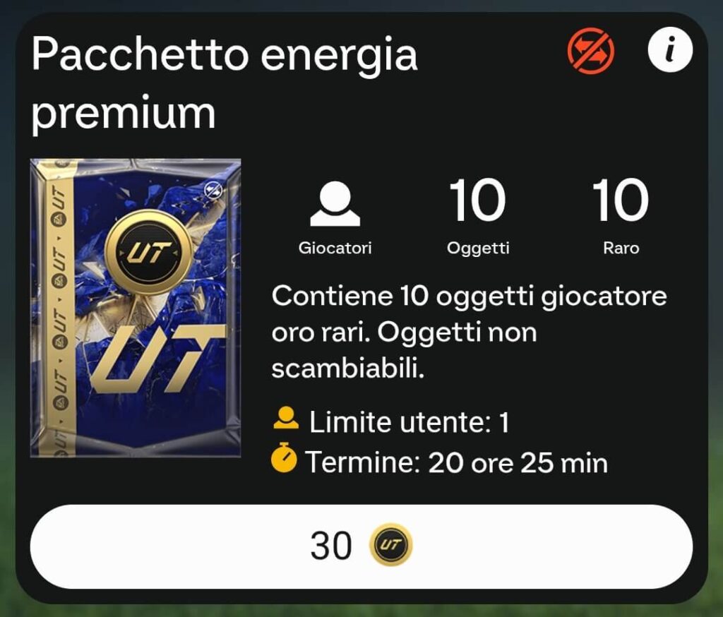 FC 25 TOTY: pacchetto energia premium da 30 crediti