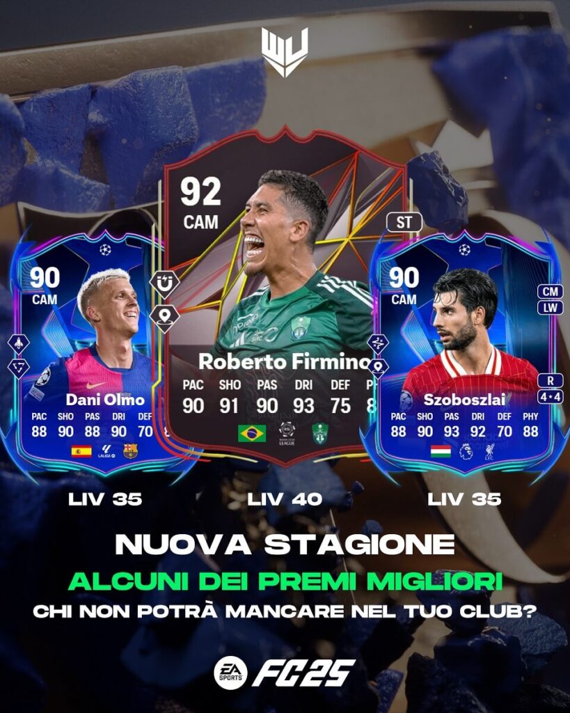 FC 25: premi finali obiettivi Stagione 5: Firmino, Dani Olmo e Szoboszlai