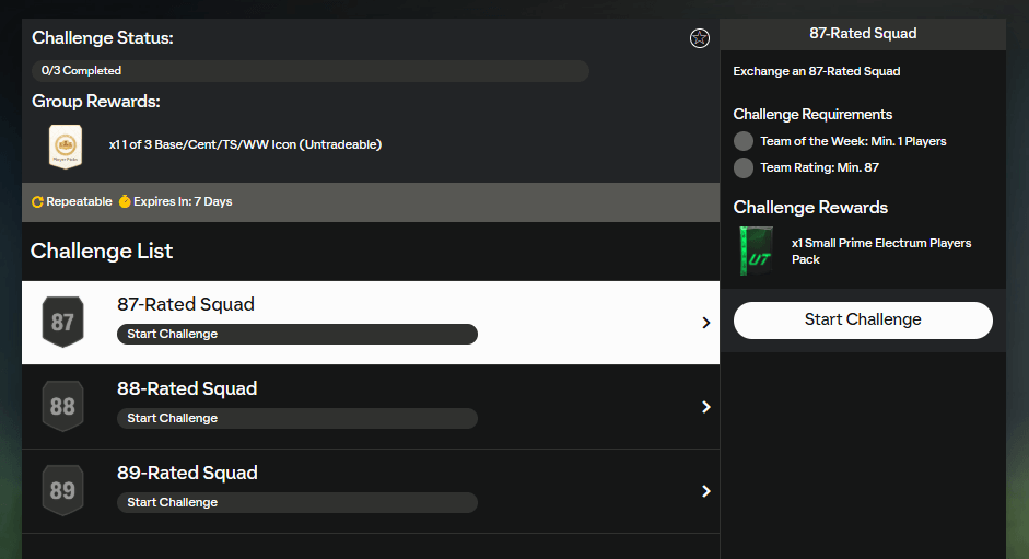 FC 25: requisiti SCR Icona mista a scelta